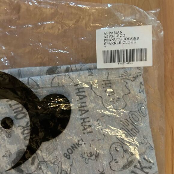 Appaman Peanuts Sparkle Cloud Jogger Pants  Graphic Comic Kids Size 7 - Picture 4 of 5